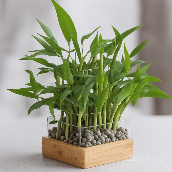 Square Vase 2 Layer Bamboo Plant