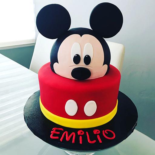 Tempting Mickey Mouse Fondant Cake 