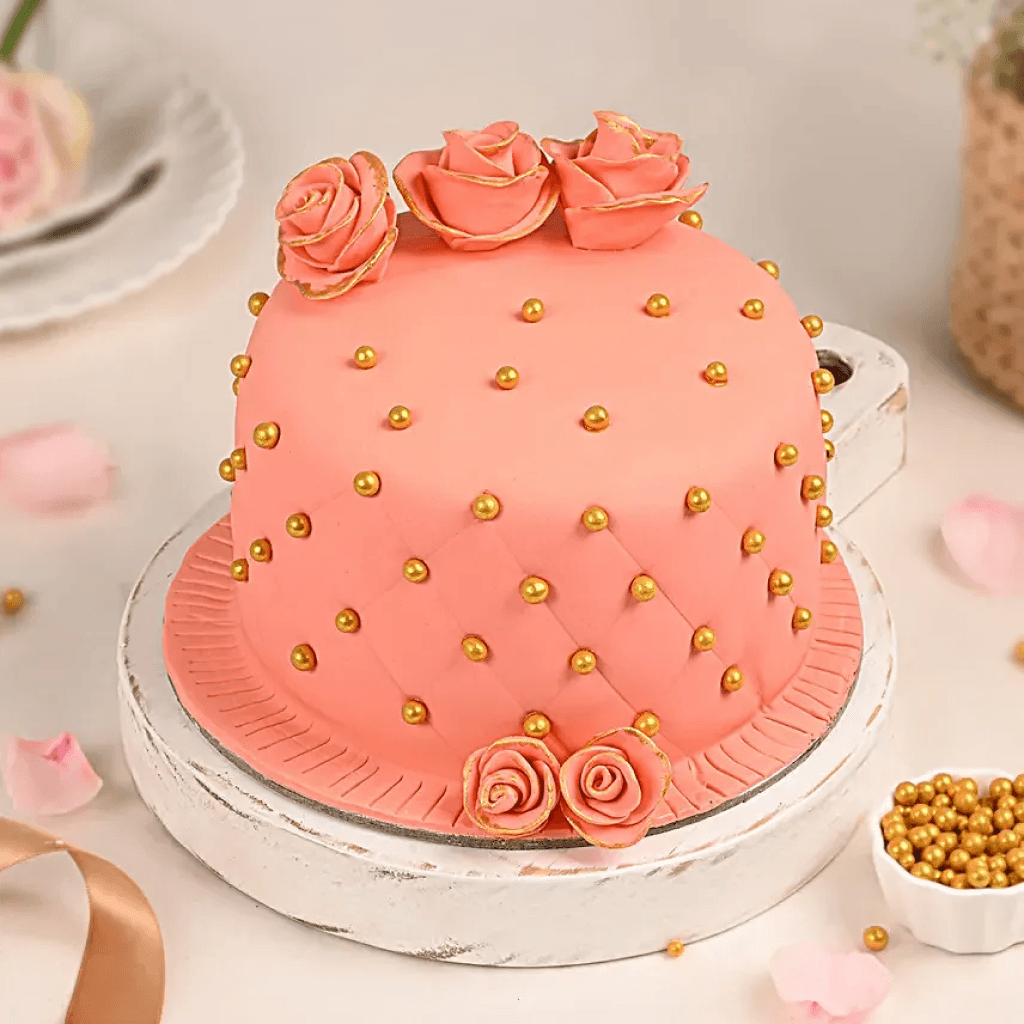 Pearly Rosettes Cream Cake 1kg